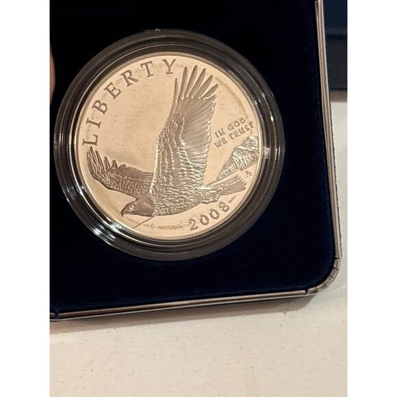 2008 Bald Eagle Commemorative Proof silver dollar coin .90 - Picture 2 of 3